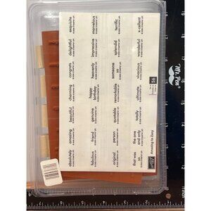 NIP 2006 STAMPIN' UP! 107185 AMAZING TO ZANY WOOD MOUNTED RUBBER STAMP SET OF 56